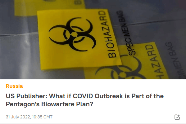editeur americain Et si epidemie de COVID faisait partie du plan de guerre biologique du Pentagone