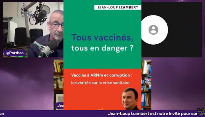 Jean-Loup Izambert pour son dernier livre : Tous vaccinés, tous en danger ? Aux éditions isEdition (les mousquetaires de l'info)